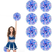 Metalliske cheerleader-pomponer 25 cm – 8 stk.
