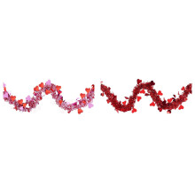 2PCS Heart Garland Ribbon – Metallic Valentine's Day Decor