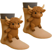 Chaussettes d'hiver chaudes unisexes en maille 3D avec motifs animaux (1 paire)
