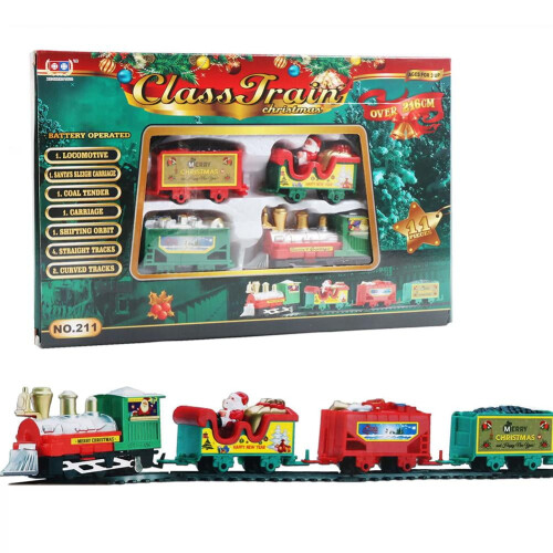 Mini Christmas Train Set Electric with 4 Carriages and