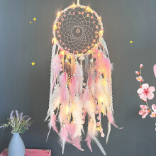 Colgante de pared de hilo de algodón y plumas