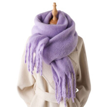 Bufanda gruesa con flecos, chal de invierno para mayor calidez y estilo.
