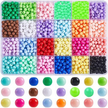 Acrylic Round Beads 6mm Pastel Opaque 24 Colors 1680pcs