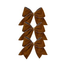 Christmas Velvet Bows, Burgundy & Brown, 3pcs