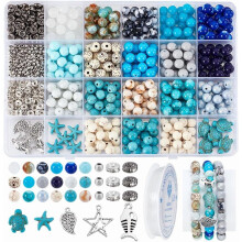Blå Ocean Perler Armbåndssæt 8mm Turkisstenperler