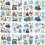 Folha de PVC com decalques de inverno, 140x140mm 1