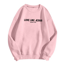 Sweat-shirt rose Ă col rond et manches longues pour femme