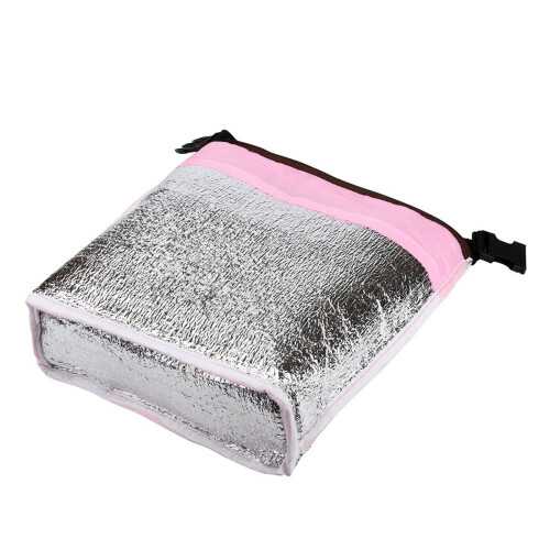2er-Pack modische, isolierte Kühltasche für unterwegs, ideal als Lunchbox oder Picknicktasche (pink + rot) 2
