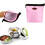 2er-Pack modische, isolierte Kühltasche für unterwegs, ideal als Lunchbox oder Picknicktasche (pink + rot) 6