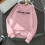Damen-Pullover mit Rundhalsausschnitt und langen Ärmeln, rosa 2