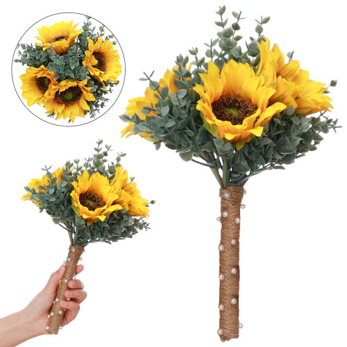 Artificial Sunflower Wedding Bouquet for Bride and 1