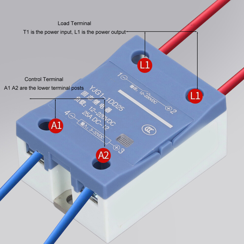 Solid State Relay 12-220V DC 25A Output