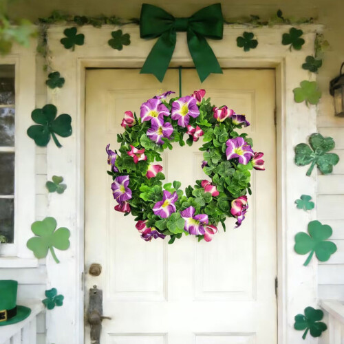 St Patrick's Day Wreath 36cm Artificial Greenery 1