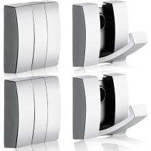 4-Pack Retractable Aluminum Coat Hooks Silver