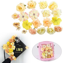 Artificial Rose Flower Heads for Crafts – 20-Piece Fabric