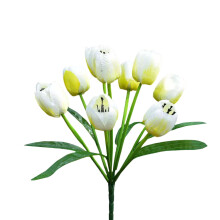 9-Head White Faux Tulip Bouquet for Spring, Easter & Home