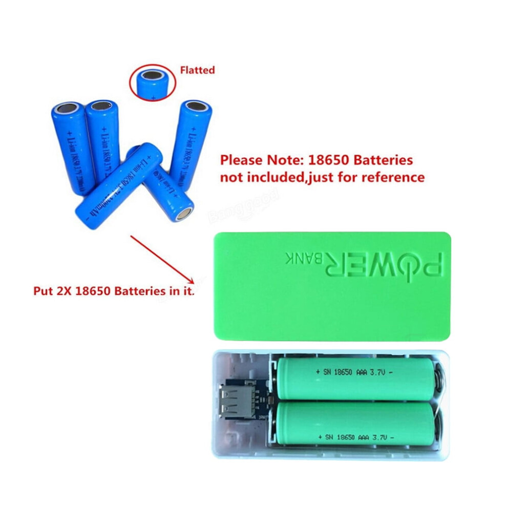 Linjieee 5600Mah Usb Power Bank Case For 2X 18650 Batteries, Compatible With Samsung, Efest, Luc V4, Aa Rechargeable Lithium 1S Charger 9426043284077