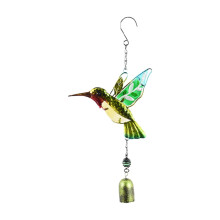 Handmade Metal Wind Chime with Glass-Painted Bells, Garden