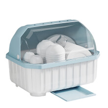 Scolapiatti in plastica con coperchio, vassoio di raccolta e portautensili