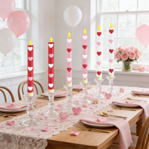 6 candele a cono a LED con telecomando