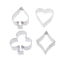 4-teiliges Ausstechförmchen-Set aus Edelstahl in Form von Pokern