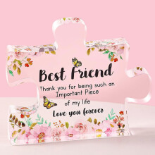 Placă puzzle acrilică cadou de prietenie pentru femei 9,9x8,4 cm