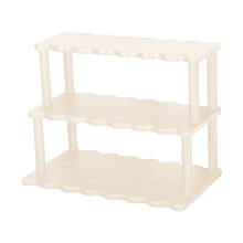Organisateur de maquillage en bambou blanc pour présentoir de bureau