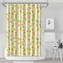 Yellow Pattern Shower Curtain 72x72 in, Waterproof