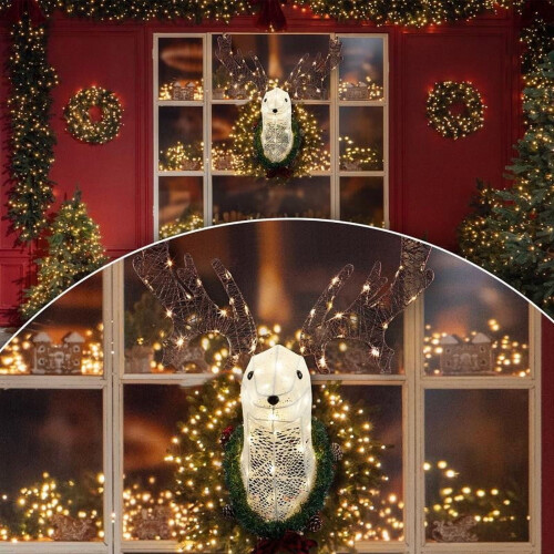 Lighted Rudolph Reindeer Head Wall Decor