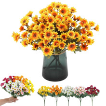 Artificial Yellow Mums Outdoor Fall Decor 1 Stem