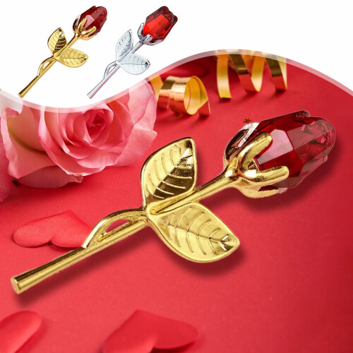 Κουτί δώρου Crystal Rose με φως LED - Κόκκινο κράμα σε κονσέρβα