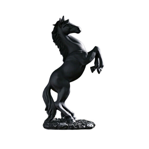 Statue de cheval debout, sculpture décorative noire, 30 cm