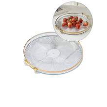 Tavă rotundă de servire din acril cu mânere – transparentă, 30 cm