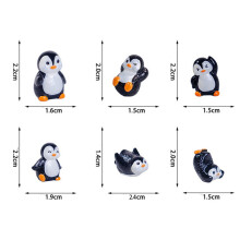 Mini figurine pinguin din rășină 2,2 cm, 6 buc.