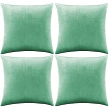 Kuddfodral i sammet, 40x40 cm, guld och svart, 4-pack
