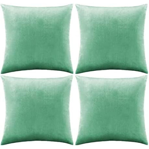 Dekorativa kuddfodral i sammet, 4-pack, 36x36 cm