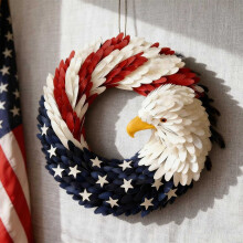Brave Wings Eagle Wreath – Patriotic Front Door Decor