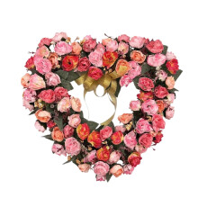 Valentine's Day Wreath with Heart-Shaped Roses