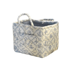 Faltbare Aufbewahrungsbox aus gesteppter Baumwolle, 32 x 25 x 26 cm