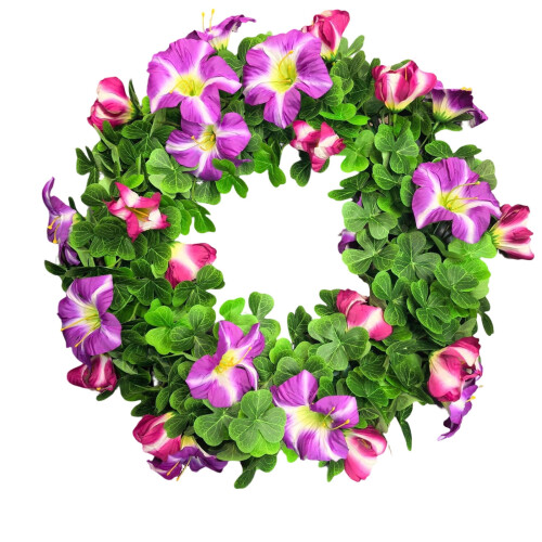 St. Patricks dag krans blomster forår dørdekoration
