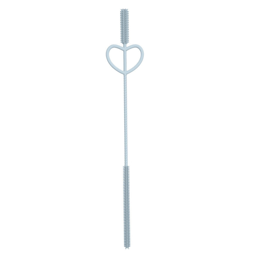 Extra Long Silicone Straw Cleaning Brush - Reusable Bendable Soft Silicone Brushes For Straws, Bottles & Cup Lids Blue