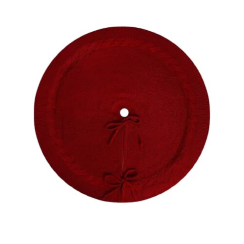 Rood-witte gebreide kerstboomrok 24 inch