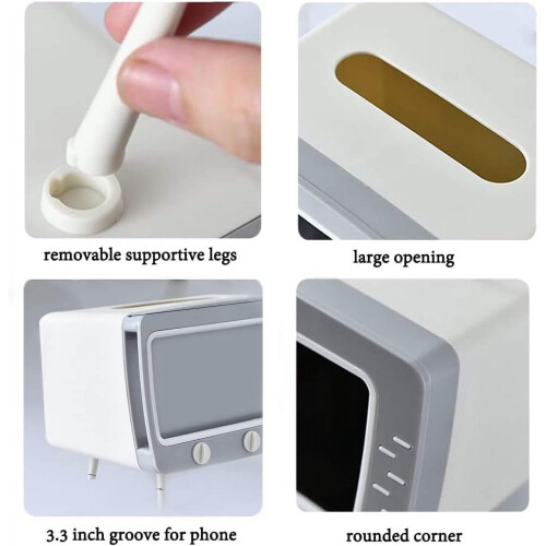 Boîte à mouchoirs rétro avec support pour téléphone 1