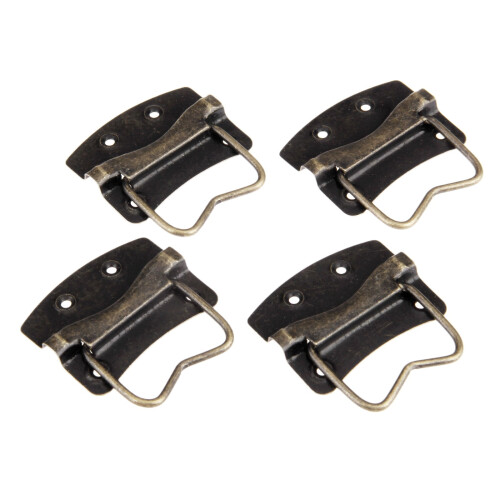 Maniglie antiche in legno per mobili, bronzo, 4 pezzi