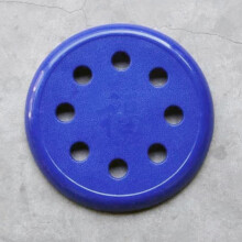 Assise de tabouret ronde en plastique bleu de rechange pour chaises de bar