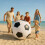 Inflatable Beach Soccer Ball Black White 150 cm 2