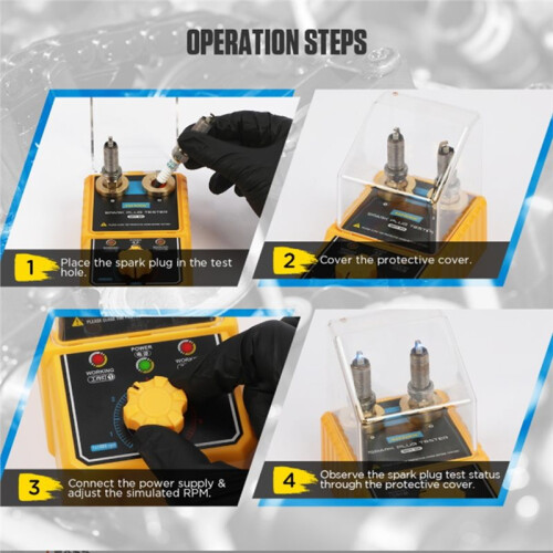 AUTOOL SPT101 110V Car  Tester Support RPM Adjustment Double Hole Detector Ignition Plug Analyzer US PLUG 2