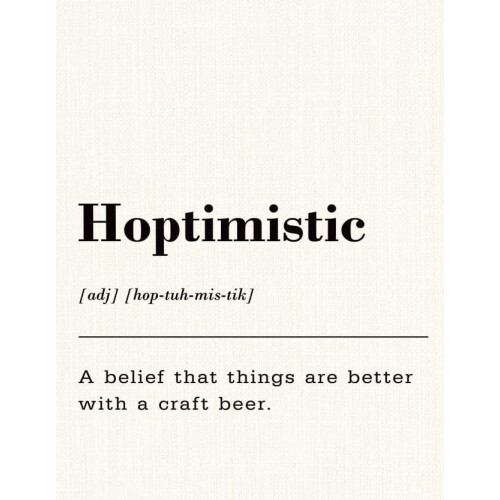 Hoptimistic Beer Lover Canvas Poster, Man Cave Decor