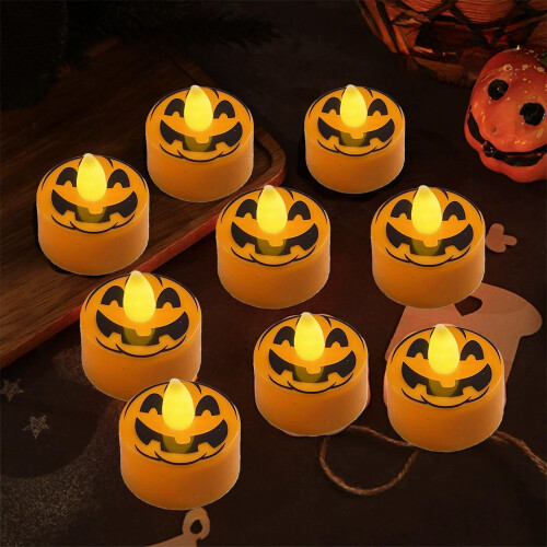 12pcs Halloween LED Tea Lights with Timer