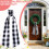 Black & White Plaid Wreath Sash 6ft 1